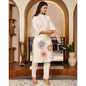 Ensemble décontracté Mahobia pour Kurta crème avec manches trois-quarts, taille XS, haut - Product Image 6