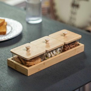 Handmade wooden <b>storage</b> <b>jar</b> with tray Dry Fruit Container Box Standard Designing Round Shape <b>Kitchen</b> Organizer <b>for</b> Beans spices - Product Image 6