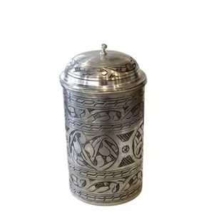 <b>Set</b> Of 3 Cylinder Metal Spice <b>Canister</b> With Airtight Lid Industrial Kitchen Storage Container For Freshness Preservation - Product Image 6