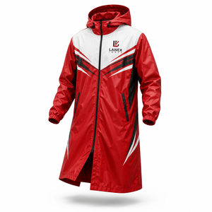 Custom <b>Long</b> Hooded Waterproof Rain <b>Jacket</b> Windproof Breathable Outdoor Raincoat <b>for</b> <b>Men</b> & Women Hiking Fishing Camping Work OEM - Product Image 2
