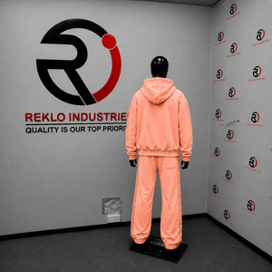 Premium Peach Tracksuit Men <b>Full</b> <b>Zip</b> <b>Hoodie</b> Jogger Pants Matching Set Oversized Casual Streetwear Athletic Sportswear Gym Fit - Product Image 4
