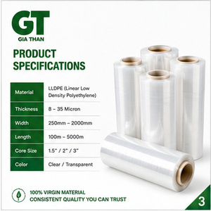 LLDPE Transparent Stretch Film 200m 50cm Moisture Proof Easy-to-Use Protective Soft Packaging <b>Pallets</b> for Many Products Casting - Product Image 4