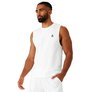 Débardeur de sport pour homme en coton et polyester 180 GSM, logo personnalisé, uni, sans manches, pour musculation et fitness - Product Image 1