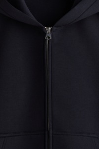 <b>Women's</b> <b>Black</b> Knitted Zip-Up <b>Hoodie</b> Drop Shoulder Long Sleeve Pullover Sweatshirt Eco-Friendly Kangaroo Pocket - Product Image 6