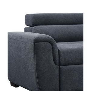 Canapé-lit sectionnel Haris 97 en tissu gris foncé avec appui-tête réglable et ottoman de rangement - Catégorie de produit : Canapés-lits - Product Image 4