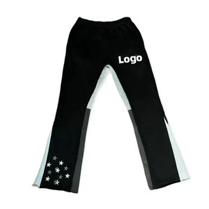 กางเกงจ็อกเกอร์ทรงตรงขาบานเอวกลางไซส์ใหญ่พิเศษพร้อมโลโก้แบบกำหนดเอง ผ้าฟลีซน้ำหนักเบาสีสโตนวอช ปักลายดาว - Product Image 3