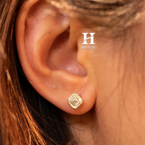 Luxury 18K Gold S925 Sterling Silver Square Radiant Cut Zirconia <b>Stud</b> Earrings for Women - Minimalist Geometric Jewelry - Product Image 1