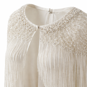 Cape à franges perlées pour adultes en polyester/coton/matériaux divers - Service OEM pour commandes de mariage en gros - Fournisseur direct d'usine - Product Image 4