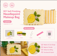 Kit de sac brodé auto-finissant motif Muguet, toile en coton premium 13/18 mailles, DIY avec fils ou perles