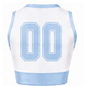 Maillot de cheerleading sans manches bleu clair sublimé, tenue de sport athlétique pour équipe, uniforme de compétition et d'entraînement - Product Image 2