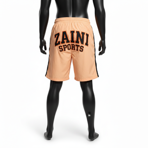 Shorts coupe-vent pour homme en tissu polyester tissé de qualité supérieure, respirant, avec empiècements latéraux, logo brodé personnalisé, séchage rapide - Product Image 2