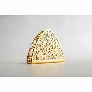 Porte-serviettes en métal islamique, ornement de bureau, porte-serviettes en papier pour la maison, calligraphie arabe dorée Bismillah, support à serviettes - Product Image 1