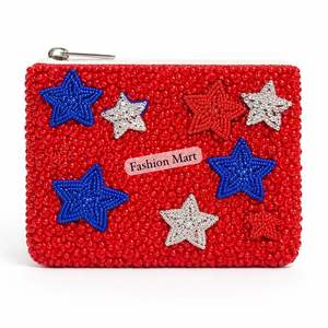 Bolsa de Cosméticos Patriótica con Cuentas Hechas a Mano, Diseño de Bandera de Estados Unidos con Estrellas, Monedero, Bolsa de Regalo para el Día de la Independencia - Product Image 2