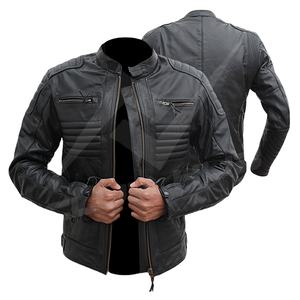 Chaqueta de Motociclista de Cuero de Cordero Auténtico para Hombre, con Revestimiento de Cuero, Camuflaje, Negra, Impermeable - Product Image 1