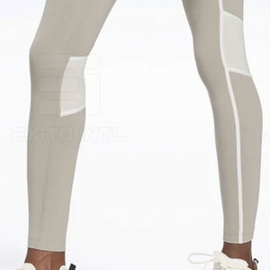 Leggings de yoga pour femmes, taille mi-haute, couleur unie, logo personnalisé, haute qualité, Spandex/Polyester, respirants, séchage rapide, pantalons de fitness - Product Image 3