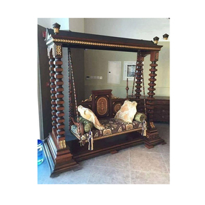 Compre un columpio artesanal de madera de teca tallado a mano, nuevo columpio y jhoola para interiores, compre un columpio para sala de estar/oonjal con acabado en teca, EE. UU. - Product Image 1