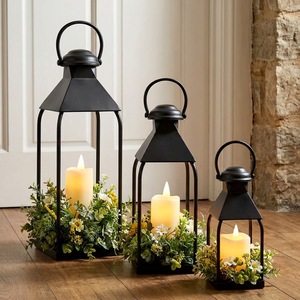 Lanternes à bougies en métal personnalisées pour la décoration intérieure et extérieure, lanternes à bougies en métal pour la ferme, lanternes à bougies en métal pour le sol et suspendues - Product Image 5