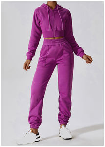 Ensemble de survêtement décontracté pour femmes, 2 pièces, haut zippé et pantalon à taille élastique, survêtement coupe-vent pour femmes, ensemble de survêtement de haute qualité - Product Image 6