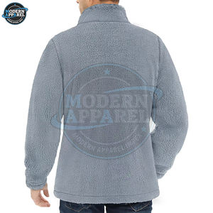 Veste légère en toile et polaire sherpa pour homme, coupe-vent, respirante, col montant, style décontracté pour l'extérieur, hiver - Product Image 6