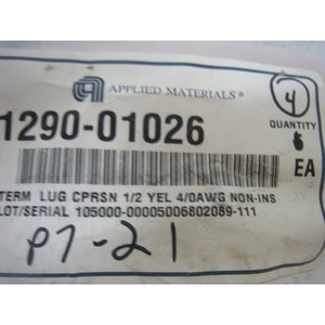 4 AMAT 1290-01026 term lug cprsn 1/2 yel 4/0AWG - อุปกรณ์และชิ้นส่วนเซมิคอนดักเตอร์ระดับโลกที่เชื่อถือได้ - Product Image 1