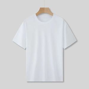 T-shirts pour hommes en coton 100% personnalisés, col épais, légers, manches courtes, couleurs unies, coupe slim, streetwear. - Product Image 4