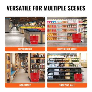 Set di 12 Cesti per la Spesa in Plastica Resistente da 21L con Manico in Metallo e Supporto, 16.73 X 12.01 X 8.58 Pollici, Cesto Portatile per la Spesa - Product Image 6