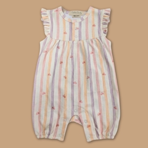 Cot & Candy - Body de bebé con estampado de cerezas orgánicas y volantes, diseño divertido y frutal - Product Image 1