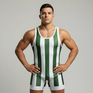 Traje de lucha libre personalizado por sublimación para hombre, mono de lucha libre sublimado, traje elástico para levantamiento de pesas, ropa de gimnasio, trajes push-up. - Product Image 1