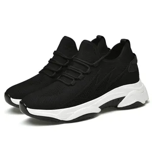 Chaussures rehaussantes pour hommes, baskets décontractées noires, chaussures invisibles pour augmenter la taille, chaussures rehaussantes pour hommes 8 cm - Product Image 5