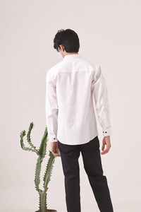 Chemise Homme Manches Longues Broderie Motif Décontracté Coupe Slim Boutonnée Twill Cargo Vente en Gros Usine Été - Product Image 5