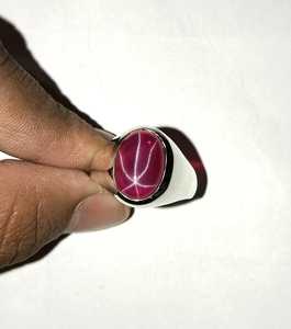 Anillo de rubí rojo para hombre, plata de ley 925, anillo de sello hecho a mano, rubí estrella, piedra de nacimiento, regalo de joyería para hombre - Product Image 5
