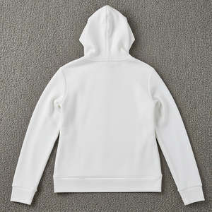 Sweat-shirts à capuche pour femmes de qualité supérieure, couleur blanc pâle, fermeture éclair, tissu polaire 100%, grammage lourd, épaules tombantes, grandes tailles pour femmes - Product Image 6