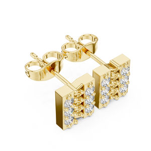 Boucles d'oreilles de fiançailles en or blanc 14 carats avec diamant rond cultivé en laboratoire pour femmes |   Nouveau diamant cultivé - Product Image 5