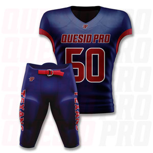 Vente en gros d'uniformes de football américain personnalisés, respirants, grande taille, à séchage rapide, manches courtes, 100% polyester, ensembles d'équipe, sublimation - Product Image 1