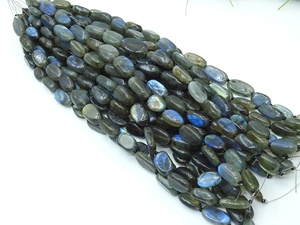 Labradorite Tumble Bead-Multi Fire-Smooth Polished-8Inch Strand 12To16MM Approx-Natural <b>Stone</b> - Product Image 4