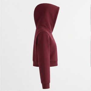 Sudadera con capucha y cremallera para mujer, con logo personalizado, color liso, manga larga, tejida, transpirable, para otoño, de longitud corta, al por mayor - Product Image 4