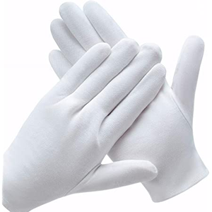 White Leather <b>gloves</b> wrist length breathable plain style soft comfortable reusable washable formal daily wear lightweight unisex - Product Image 2