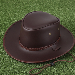 Sombrero de Vaquero de Moda Más Vendido con Cuerda de Cuero y Ala Ancha para Equitación, Camping, Viajes, Actividades al Aire Libre, Festivales Góticos y Rock, Unisex - Product Image 1