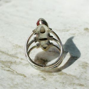Natural Rainbow <b>Moonstone</b> <b>Ring</b> 925 Sterling Silver Handmade Adjustable Three Stone Gemstone <b>Ring</b> for Women Wholesale Jewelry - Product Image 4