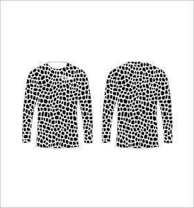 Black White <b>Giraffe</b> Print Long Sleeve Athletic <b>Shirt</b> Lightweight Fitness Training Tee - Product Image 4