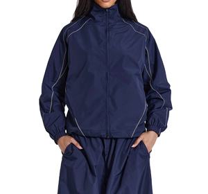 Ensemble unisexe 2 pièces pour l'extérieur : Blouson coupe-vent et pantalon de jogging en toile respirante, avec veste matelassée d'hiver au crochet - Product Image 6
