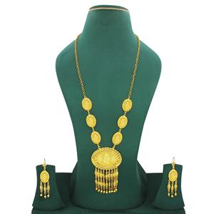 Necklace With Earrings <b>Jewellery</b> Set Goldplated Pure <b>Brass</b> High Quality Uae Dubai Made in India Fashion Jewelry Necklace Tay Set - Product Image 3