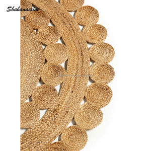 พรมปอกระเจาถักด้วยมือพรมตกแต่งธรรมชาติจากอินเดียสำหรับใช้ในบ้านสำหรับห้องนั่งเล่นพื้นที่สวดมนต์ - Product Image 3