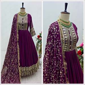 Ensemble élégant pour femmes avec pent et dupatta brodés, robe élégante - Product Image 3