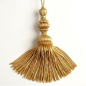 Metallic Gold Tassel <b>Top</b> Quality Metallic Thread Tassels Ceremonial Tassels Trim Decorative <b>Fringe</b> for Curtains - Product Image 4