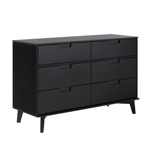 Commode moderne en teck massif de haute qualité, couleur noire, pour chambre à coucher - Product Image 1