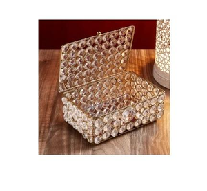Manufacture Supplier Classic <b>Crystal</b> Silver Jewelry Box Irregular Shape <b>Mirror</b> Base Handmade Durable Customized Color Wedding - Product Image 1