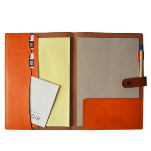 Genuine Leather A4 Document Holder <b>Folder</b> With Snap Closure Brown - Product Image 2