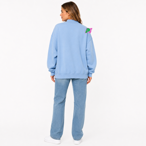 Sudadera Oversize con Cuello Alto y Letras Aplicadas con Diseño Personalizado de Mapa de OKLAHOMA - 100% Algodón, Estilo Urbano, Ecológica - Product Image 4