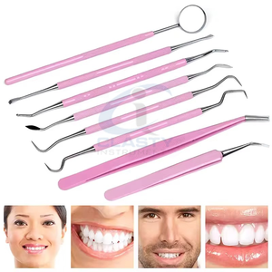 Ensemble d'instruments dentaires en acier inoxydable rose, kit d'hygiène dentaire, outils de chirurgie buccale manuels, classe I - Product Image 3